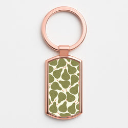 Pears - Fruit Patterns Rose Gold Keyring