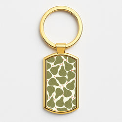 Pears - Fruit Patterns Gold Keyring