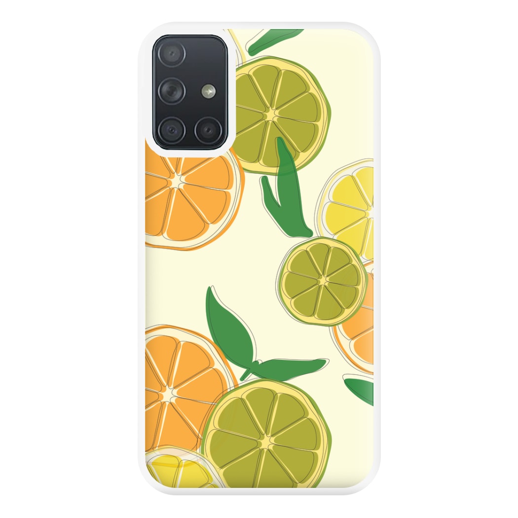 Oranges, Leomns And Limes - Fruit Patterns Phone Case for Galaxy A71