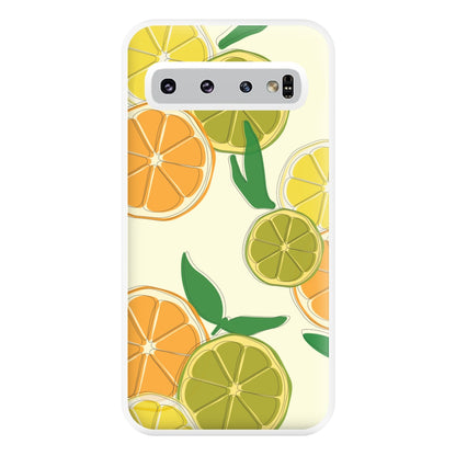 Oranges, Leomns And Limes - Fruit Patterns Phone Case for Galaxy S10 Plus