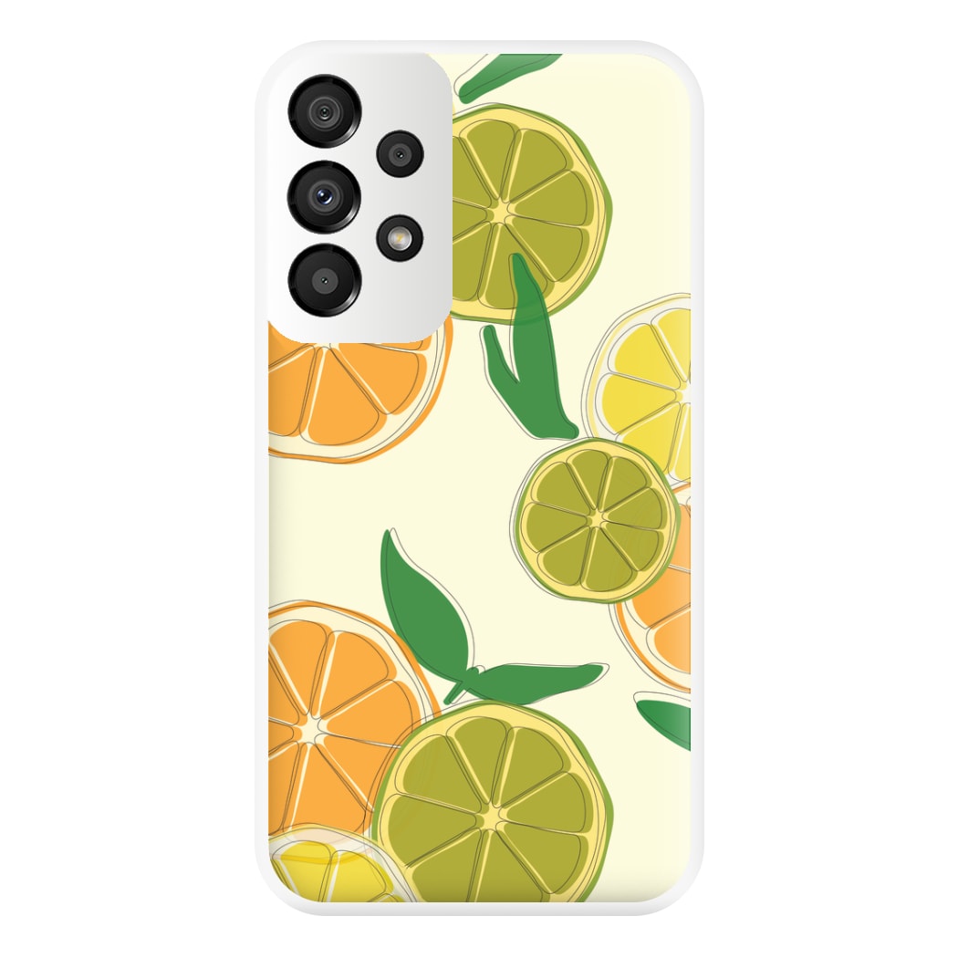 Oranges, Leomns And Limes - Fruit Patterns Phone Case for Galaxy A33