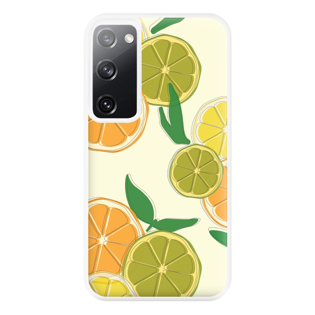 Oranges, Leomns And Limes - Fruit Patterns Phone Case for Galaxy S20