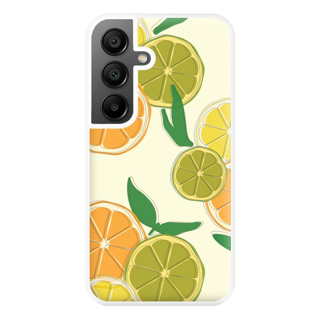 Oranges, Leomns And Limes - Fruit Patterns Phone Case for Galaxy A55