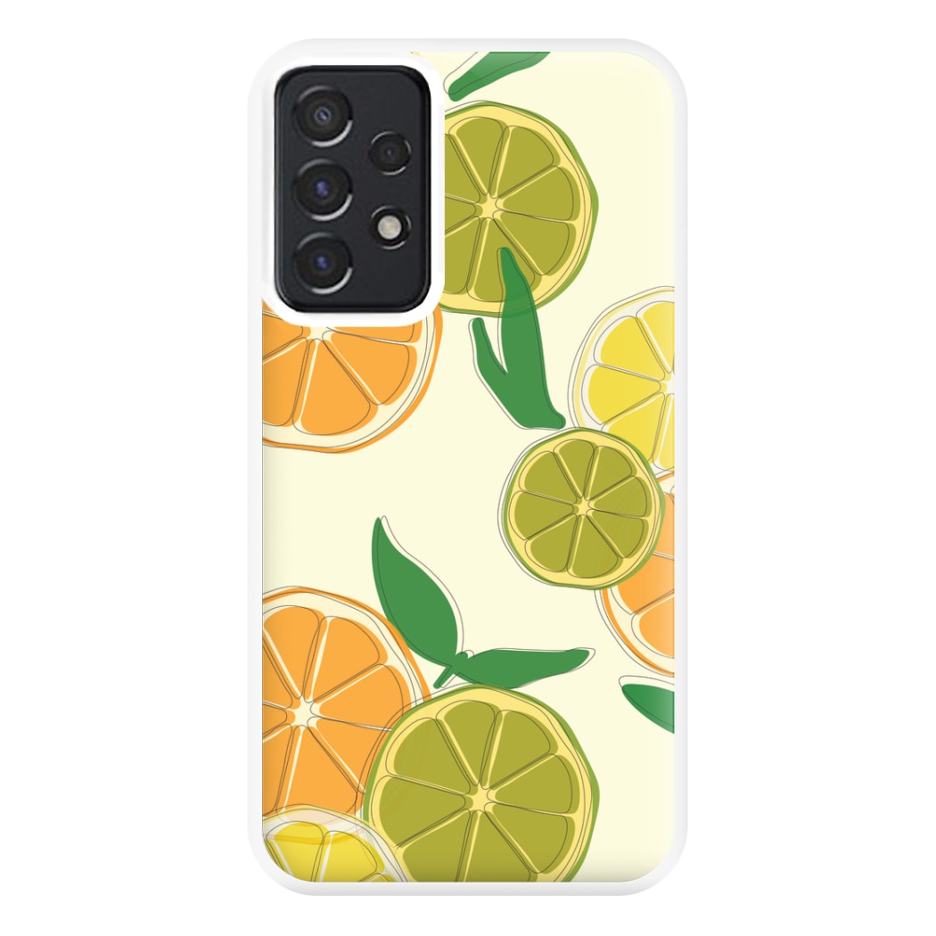 Oranges, Leomns And Limes - Fruit Patterns Phone Case for Galaxy A52 / A52s