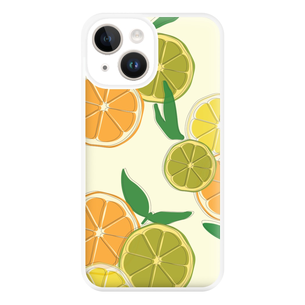 Oranges, Leomns And Limes - Fruit Patterns Phone Case for iPhone 14