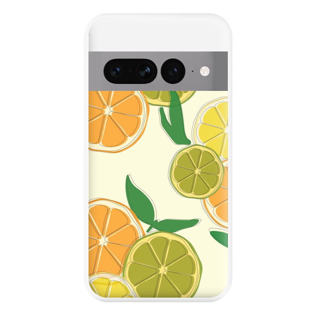 Oranges, Leomns And Limes - Fruit Patterns Phone Case for Google Pixel 7 Pro