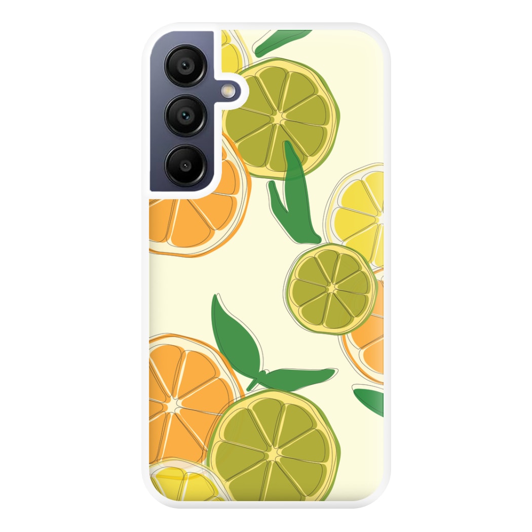 Oranges, Leomns And Limes - Fruit Patterns Phone Case for Galaxy A16