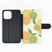 Oranges, Leomns And Limes - Fruit Patterns Flip / Wallet Phone Case 2