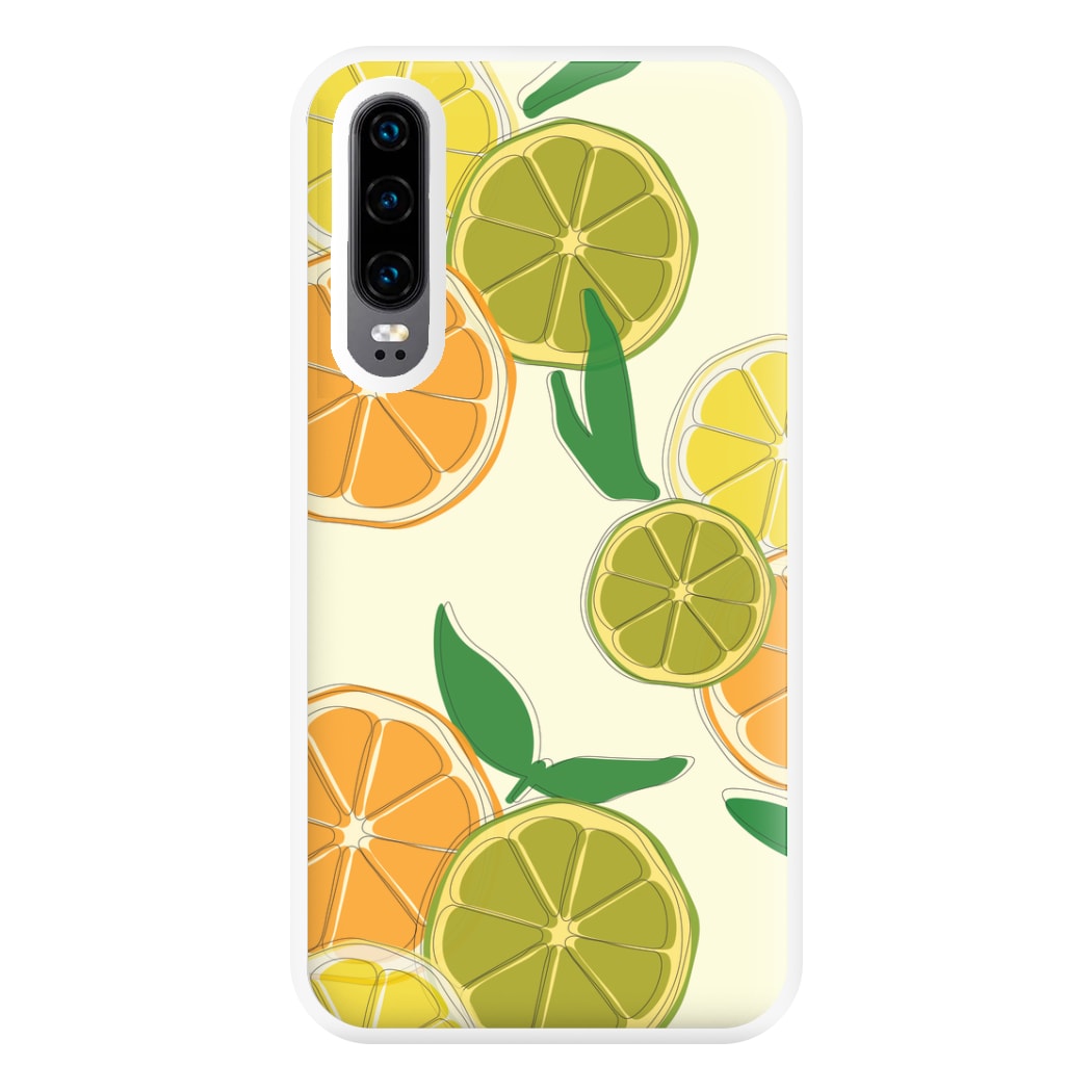 Oranges, Leomns And Limes - Fruit Patterns Phone Case for Huawei P30