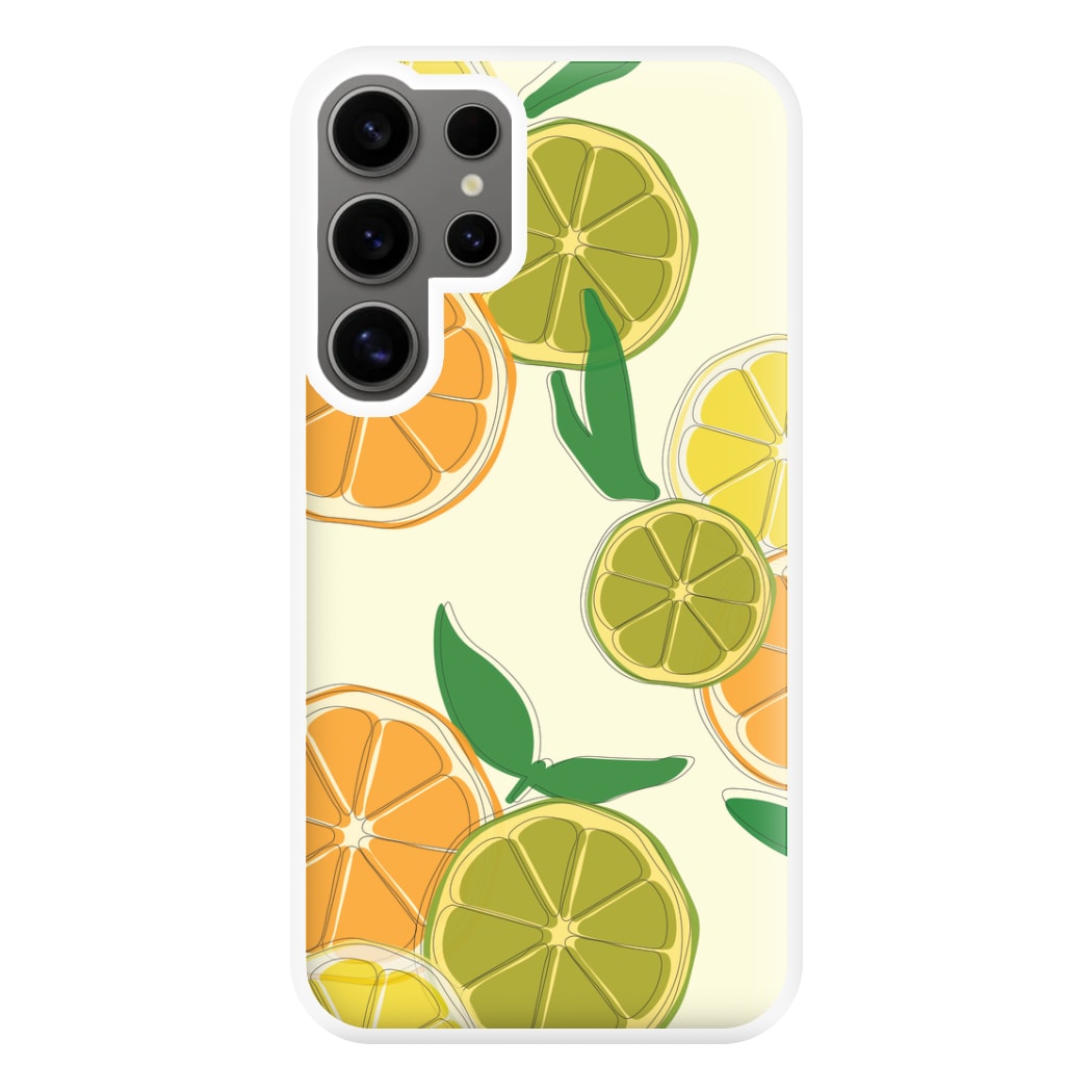 Oranges, Leomns And Limes - Fruit Patterns Phone Case for Galaxy S24 Ultra