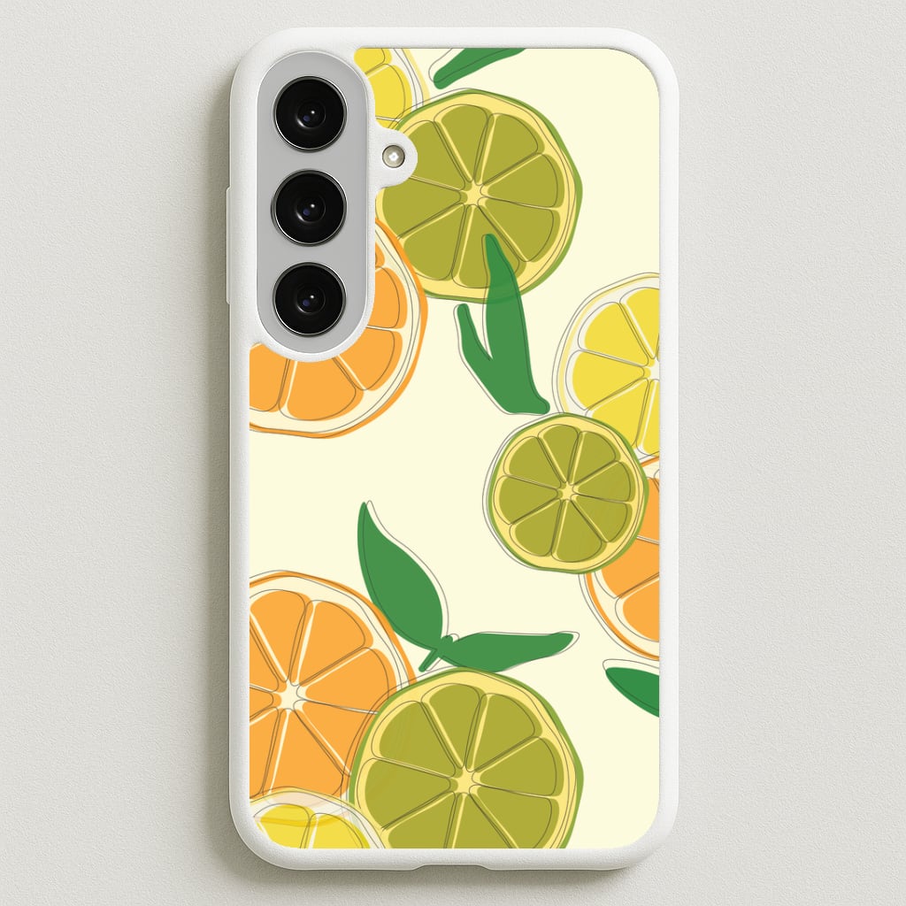 Oranges, Leomns And Limes - Fruit Patterns Phone Case for Galaxy S25FE
