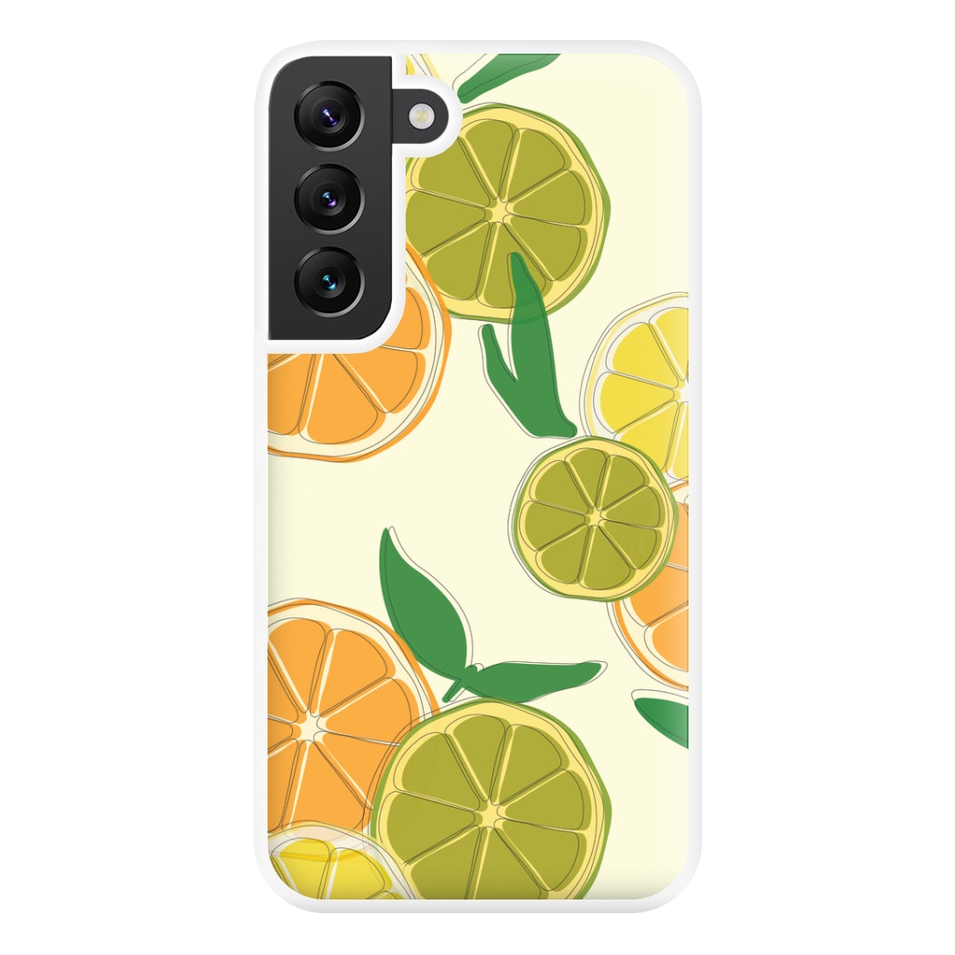 Oranges, Leomns And Limes - Fruit Patterns Phone Case for Galaxy S22 Plus