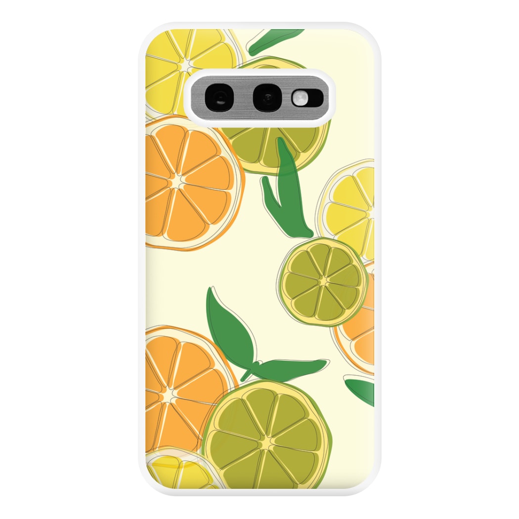 Oranges, Leomns And Limes - Fruit Patterns Phone Case for Galaxy S10e