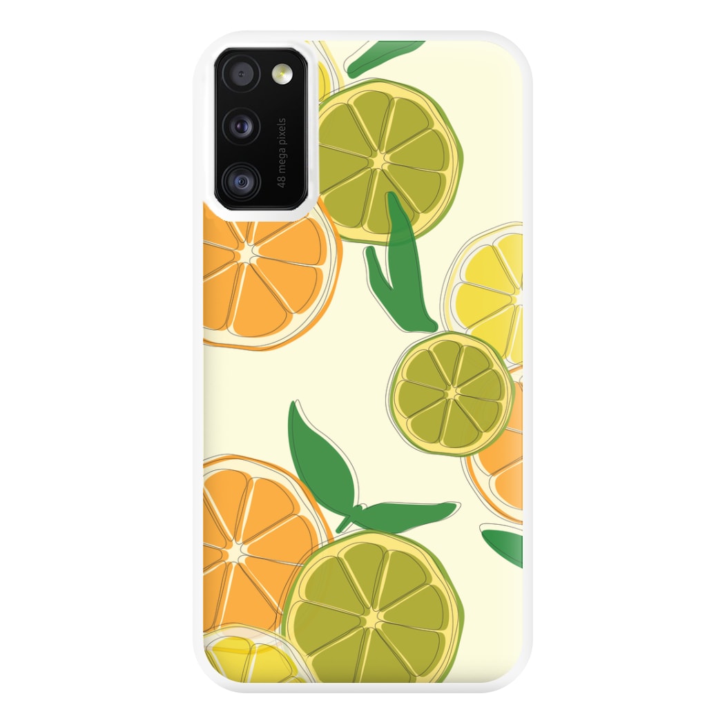 Oranges, Leomns And Limes - Fruit Patterns Phone Case for Galaxy A41