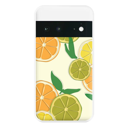 Oranges, Leomns And Limes - Fruit Patterns Phone Case for Google Pixel 6a