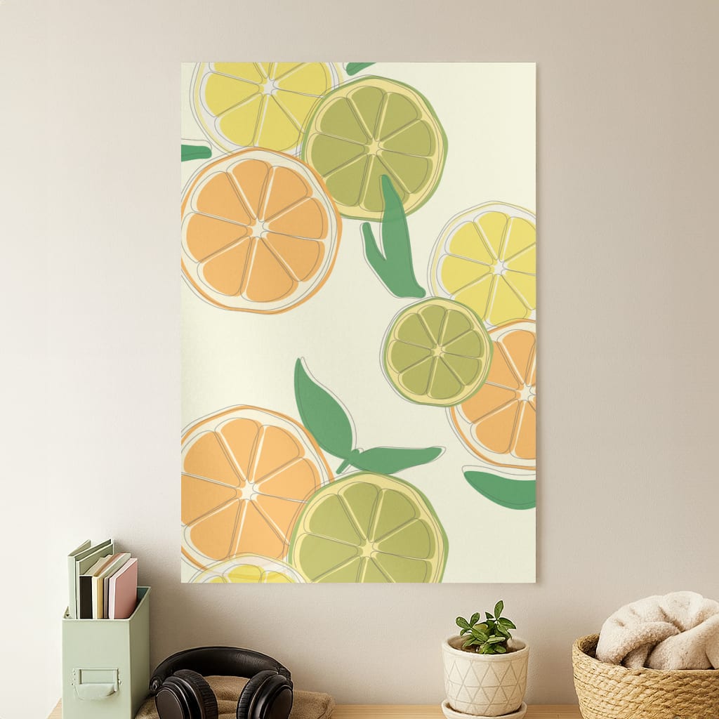 Oranges, Leomns And Limes - Fruit Patterns Poster