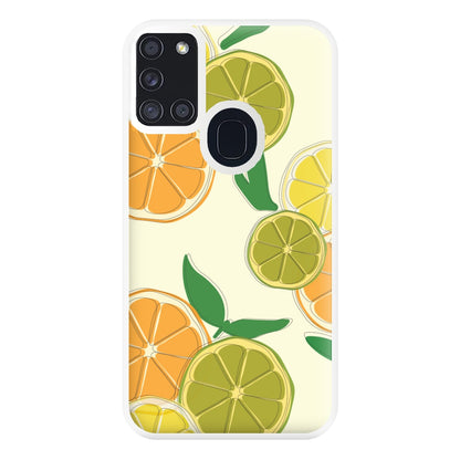 Oranges, Leomns And Limes - Fruit Patterns Phone Case for Galaxy A21s