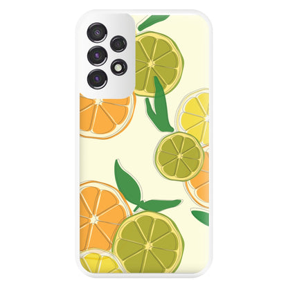 Oranges, Leomns And Limes - Fruit Patterns Phone Case for Galaxy A53