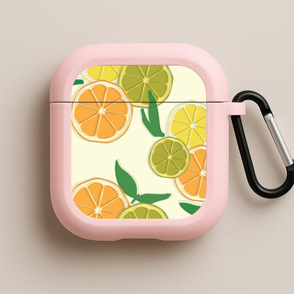 Oranges, Leomns And Limes - Fruit Patterns Pink AirPods Case