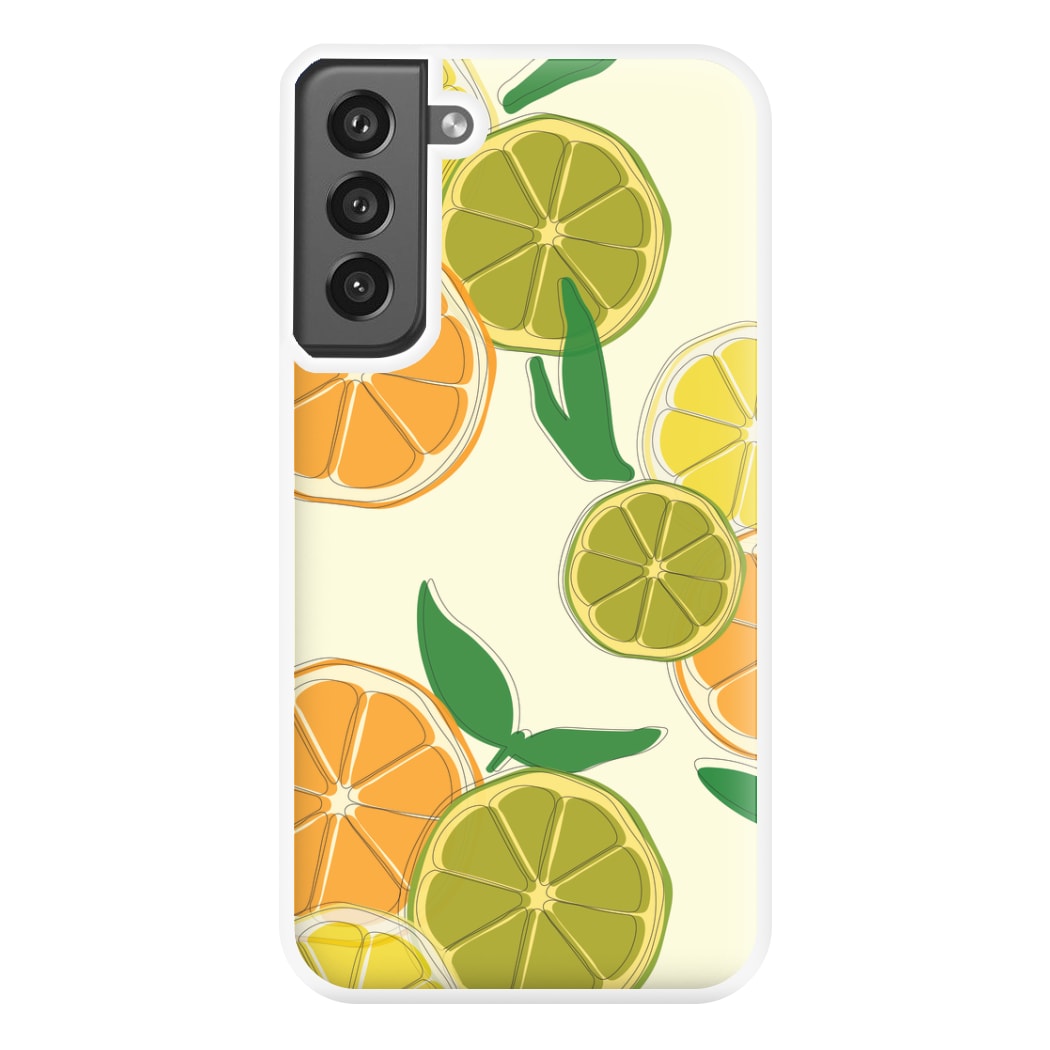 Oranges, Leomns And Limes - Fruit Patterns Phone Case for Galaxy S21FE