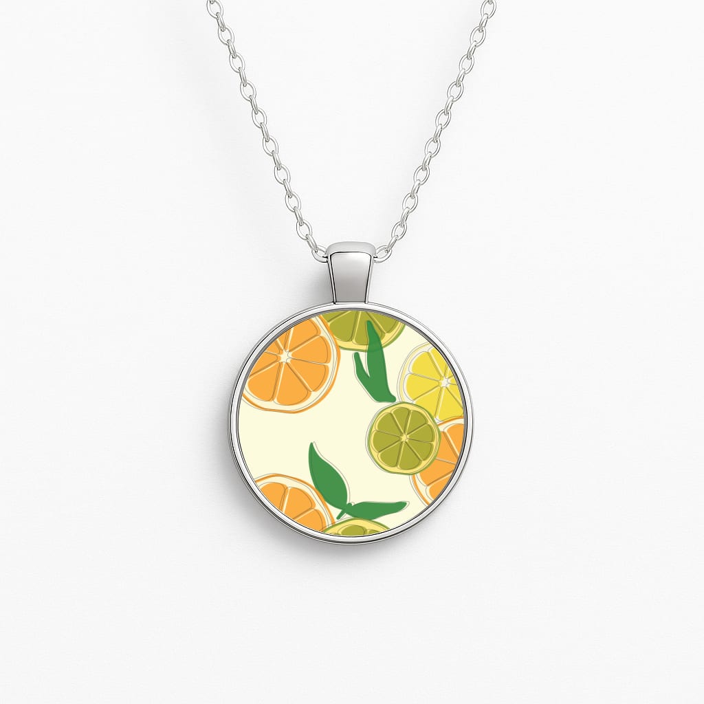 Oranges, Leomns And Limes - Fruit Patterns Necklace
