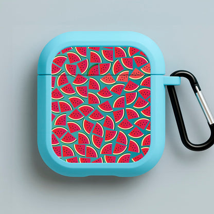 Watermelons - Fruit Patterns Blue AirPods Case