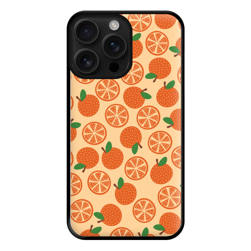 Textured Oranges Pattern Phone Case for iPhone 16 Pro Max