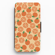 Textured Oranges Pattern Flip / Wallet Phone Case 1