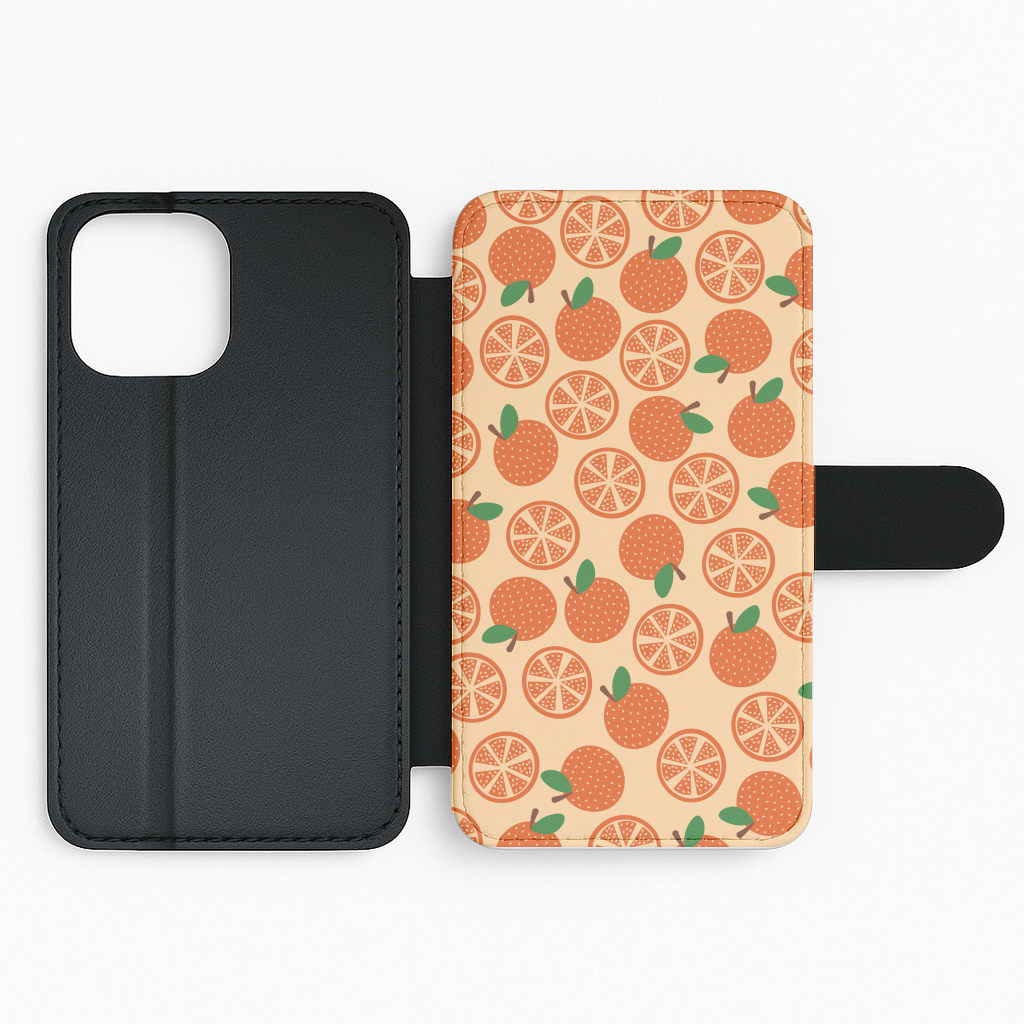 Textured Oranges Pattern  Flip Phone Case