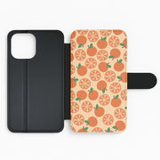 Textured Oranges Pattern Flip / Wallet Phone Case 2