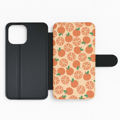 Textured Oranges Pattern  Flip Phone Case