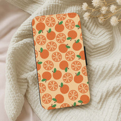 Textured Oranges Pattern  Wallet Phone Case