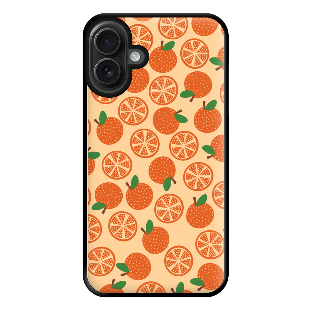 Textured Oranges Pattern Phone Case for iPhone 16 Plus
