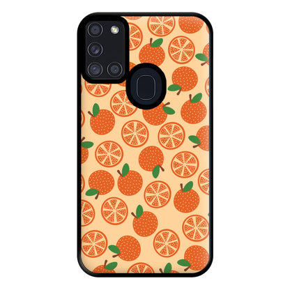 Textured Oranges Pattern Phone Case for Galaxy A21s