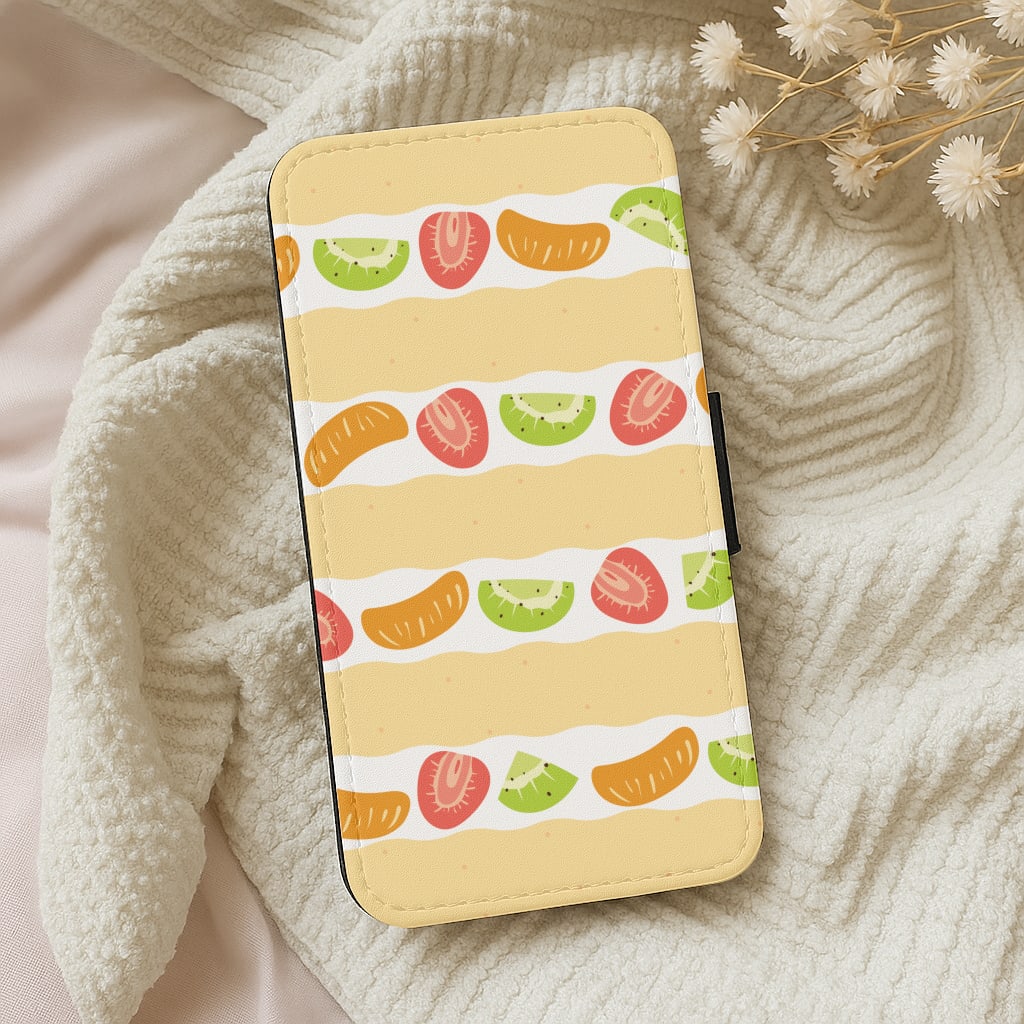 Fruit Sando Pattern Wallet Phone Case