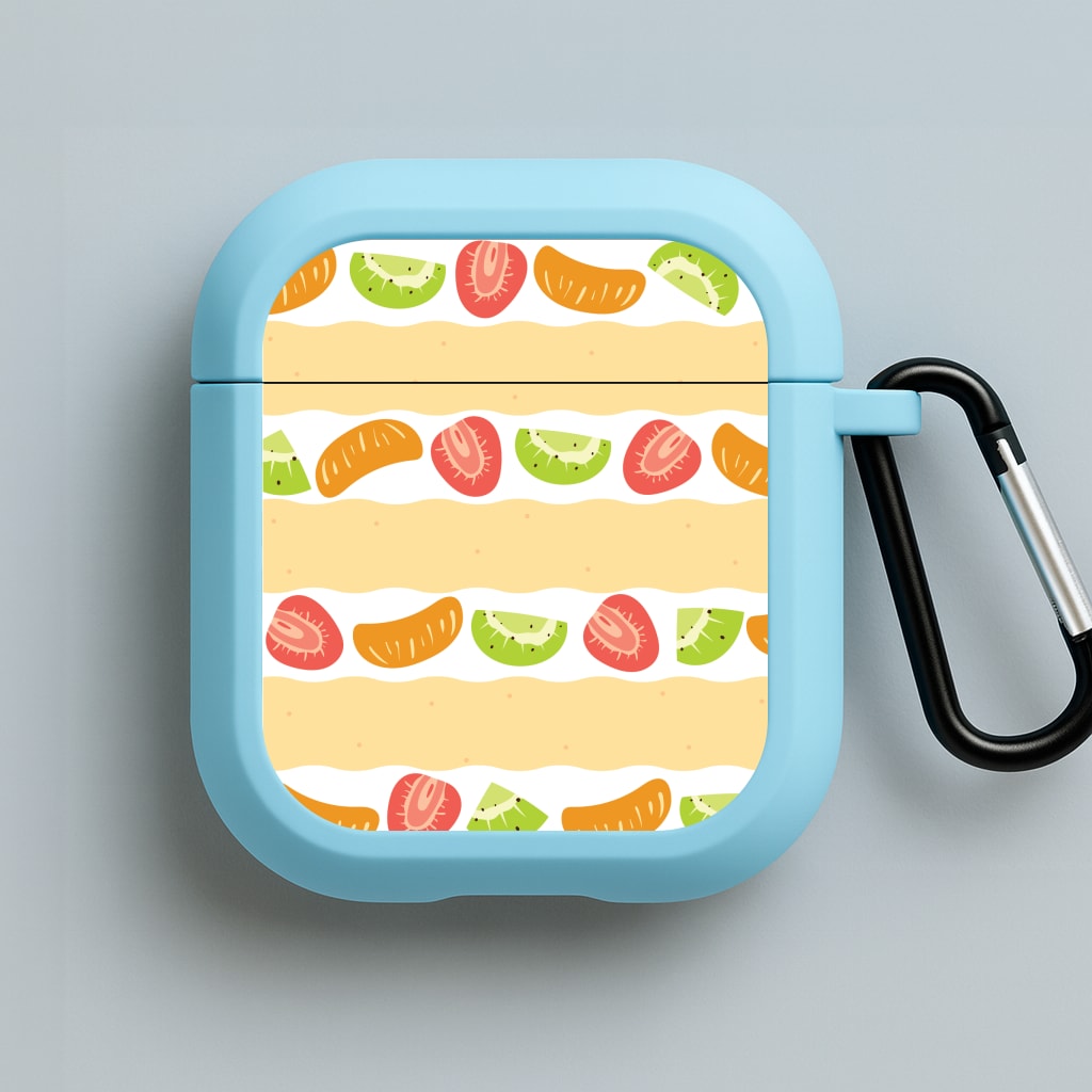 Fruit Sando Pattern Blue AirPods Case
