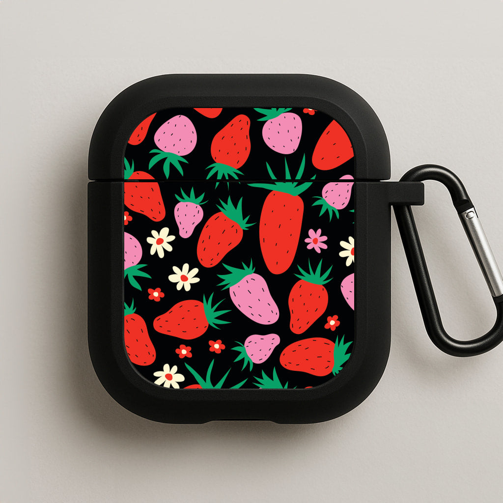 Abstract Strawberries Pattern AirPods Case
