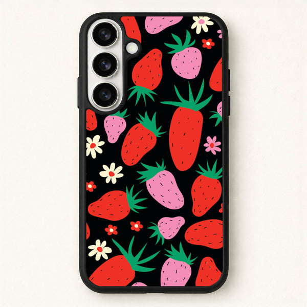 Abstract Strawberries Pattern Phone Case for Galaxy S26