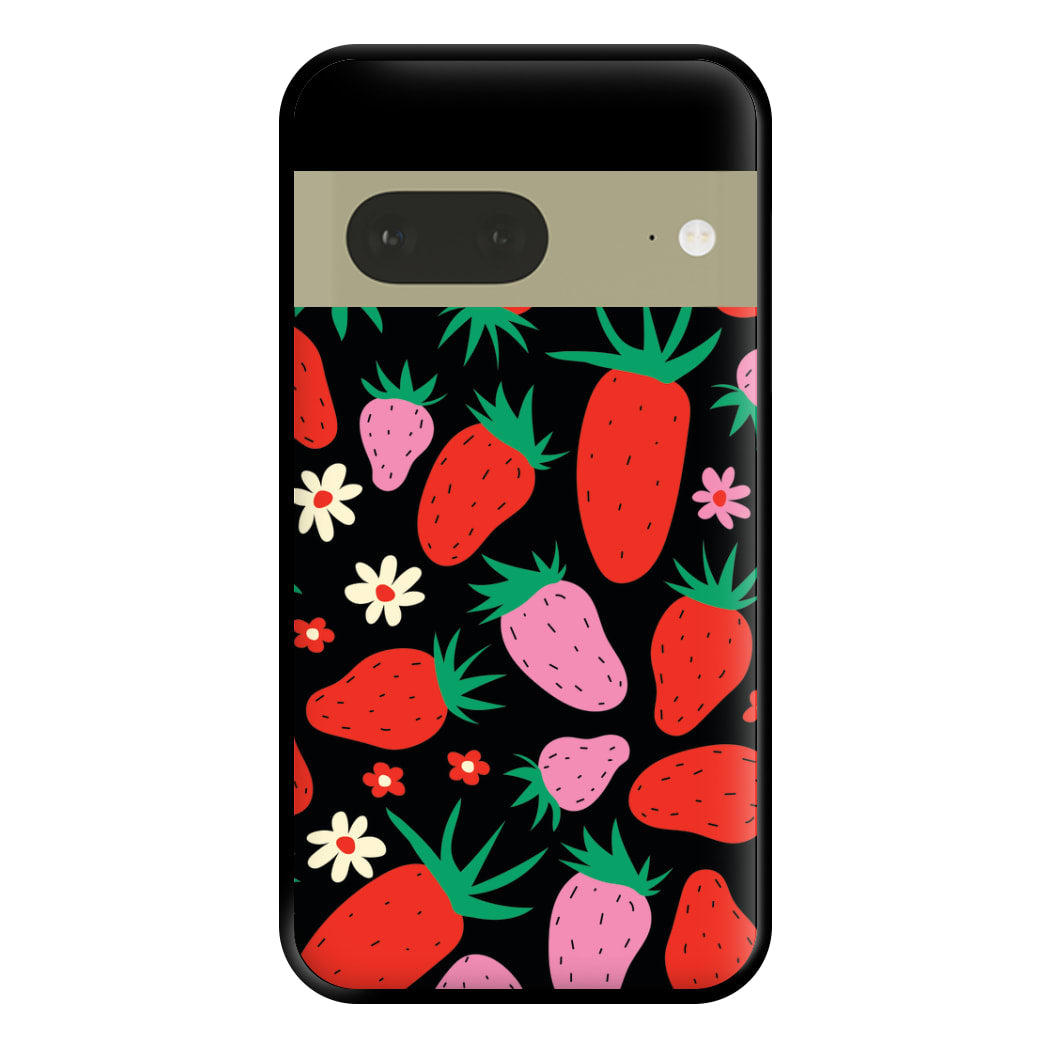 Abstract Strawberries Pattern Phone Case for Google Pixel 7a