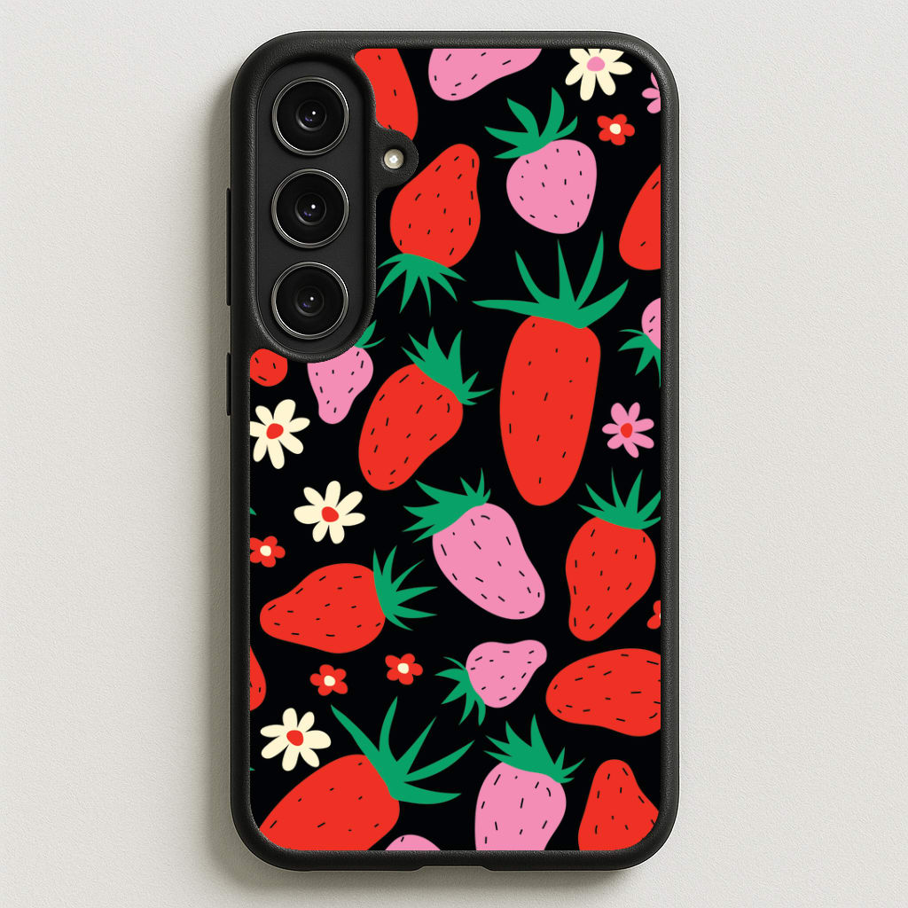 Abstract Strawberries Pattern Phone Case for Galaxy S25FE