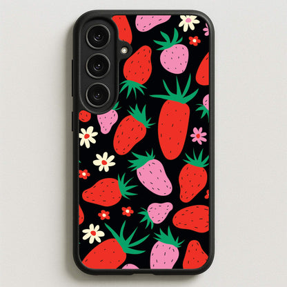 Abstract Strawberries Pattern Phone Case for Galaxy S25FE