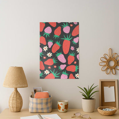 Abstract Strawberries Pattern Art Print