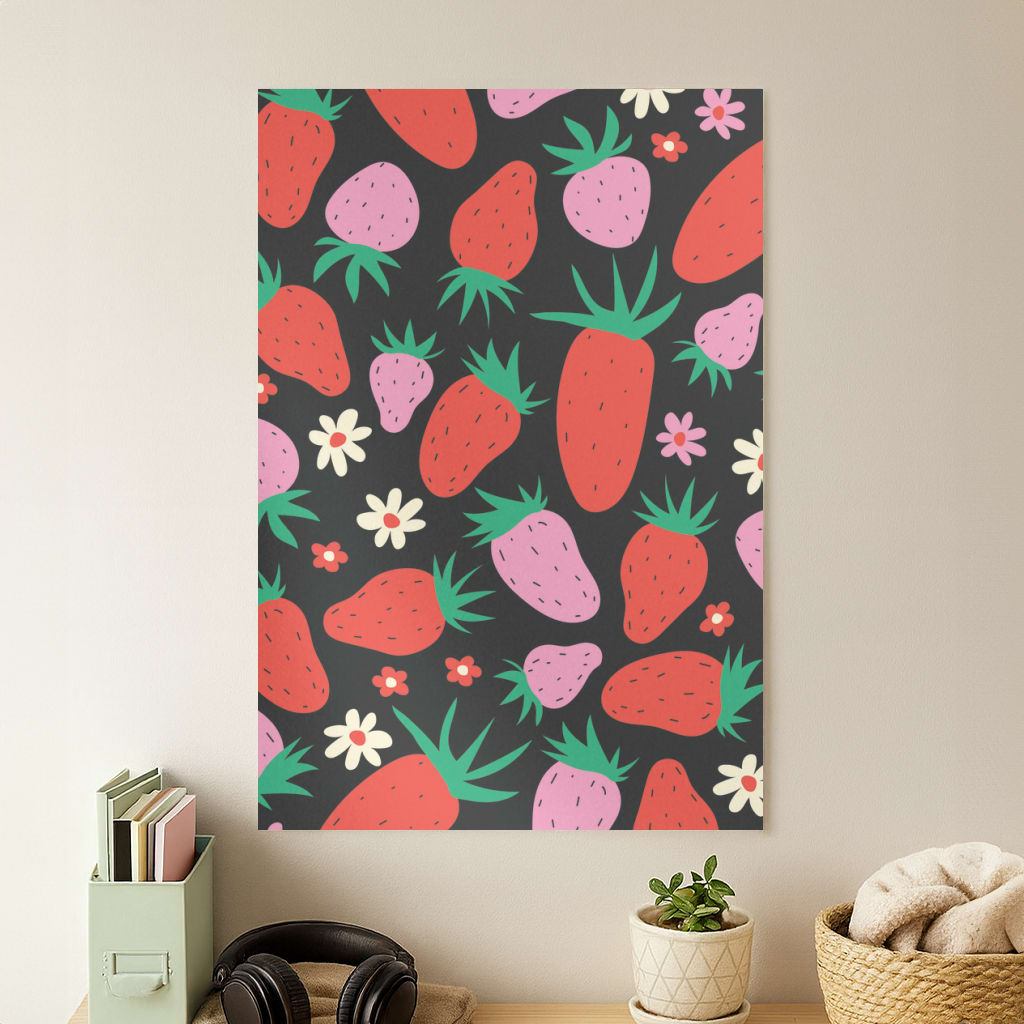 Abstract Strawberries Pattern Poster