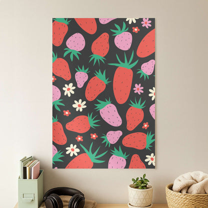Abstract Strawberries Pattern Poster
