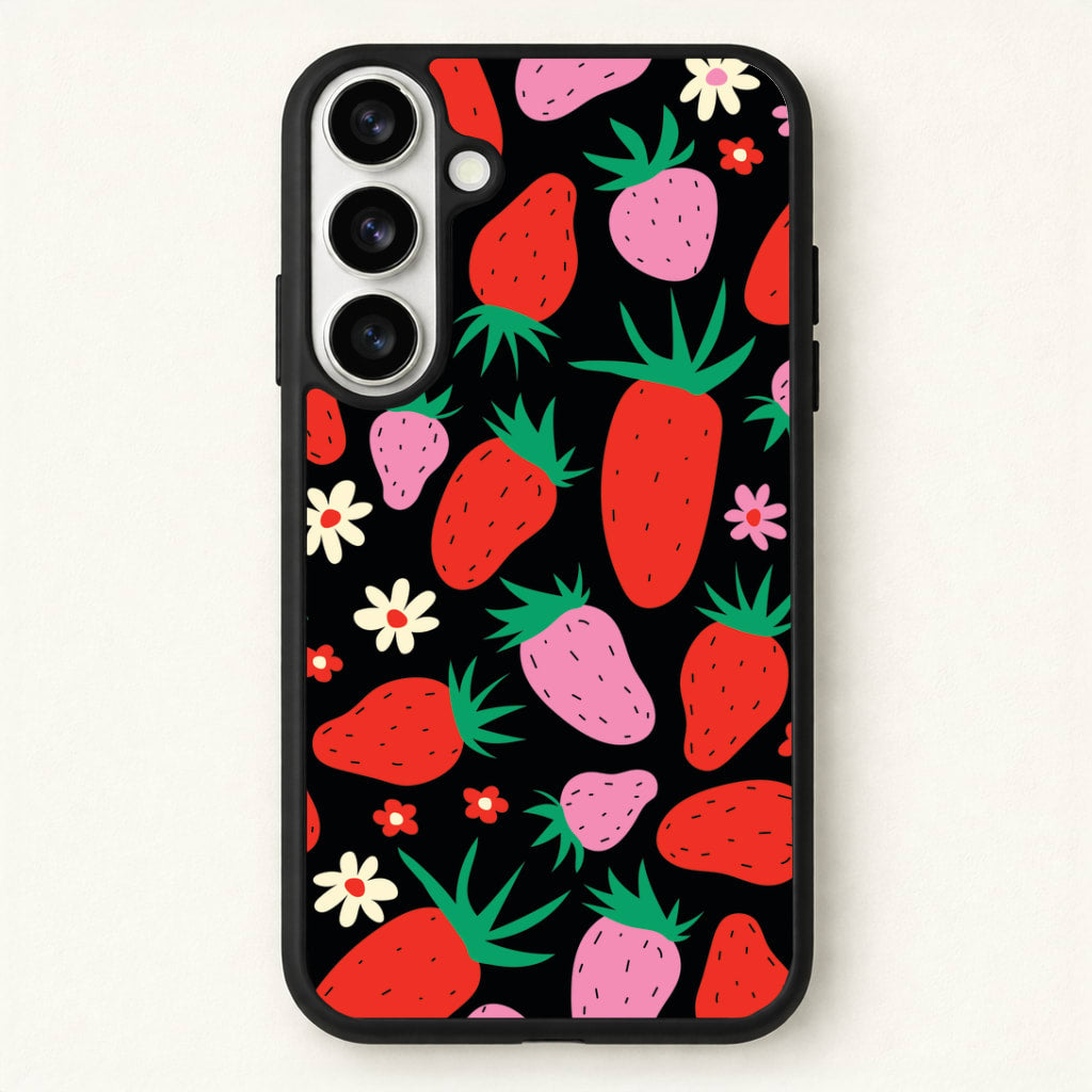 Abstract Strawberries Pattern Phone Case for Galaxy S26 Plus