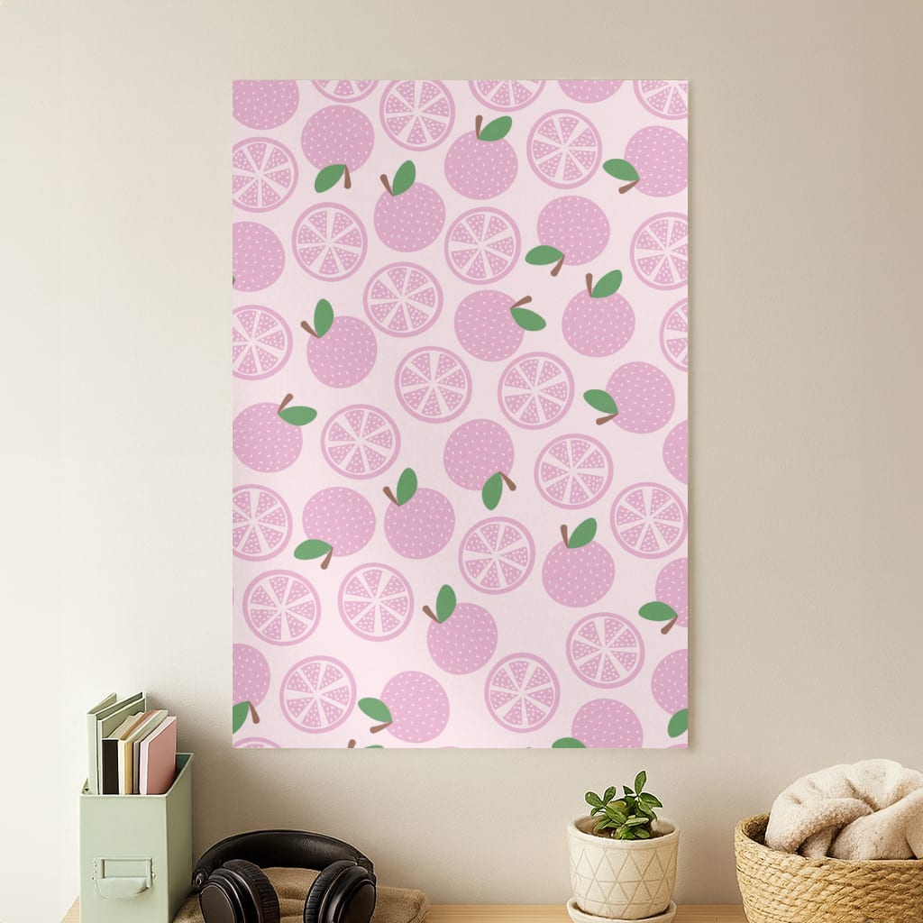 Textured Grapefruit Pattern Poster