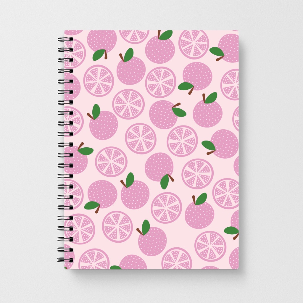 Textured Grapefruit Pattern Notebook