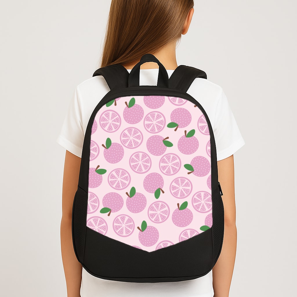 Textured Grapefruit Pattern Large School Bag