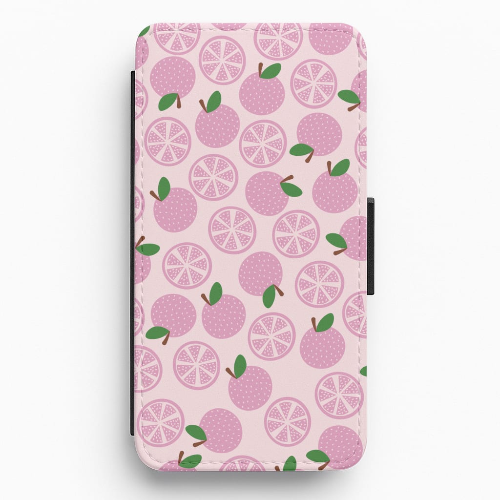 Textured Grapefruit Pattern Flip / Wallet Phone Case