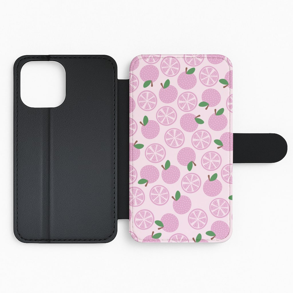 Textured Grapefruit Pattern Flip Phone Case